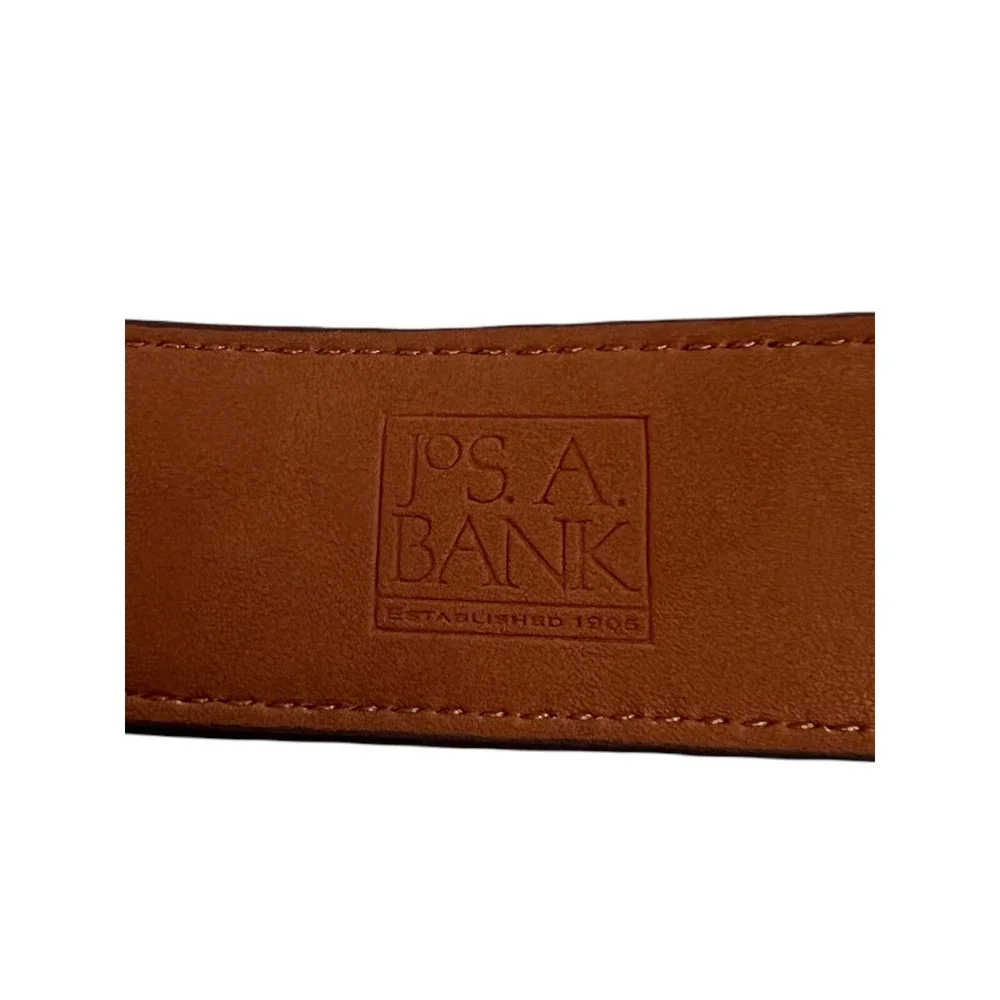 Jos A Bank Leather Belt Brown Men's Size 52 Genuine Leather Thick New $69.50